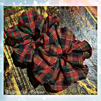 Image 2 of Christmas Red and Green Plaid Holiday XL Scrunchie