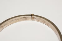 Image 5 of Exquisite Antique Sterling Silver Hinged Bangle Bracelet with Pavé Set Turquoise 