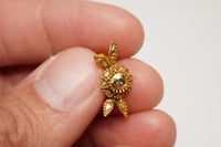 Image 8 of Antique Georgian Era 10k Yellow Gold, Rose Cut Diamond Earrings