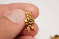 Image 9 of Antique Georgian Era 10k Yellow Gold, Rose Cut Diamond Earrings