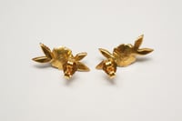 Image 6 of Antique Georgian Era 10k Yellow Gold, Rose Cut Diamond Earrings