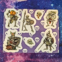 Image 1 of Skeleton Army Sticker Sheet - 7 Glossy Vinyl Stickers