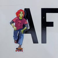 Image 1 of Sk8ther Girl Orc Baddie - 3.2 inch Transparent Vinyl Sticker