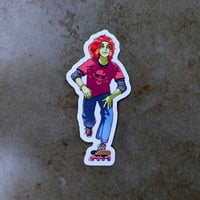 Image 2 of Sk8ther Girl Orc Baddie - 3.2 inch Transparent Vinyl Sticker