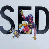 Image 4 of Monster Girl Sk8ters - 3 Transparent Vinyl Stickers
