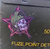 Image 2 of Trench Filth Heretic Skull & Pentagram - 3.5 inch Glossy Vinyl Sticker