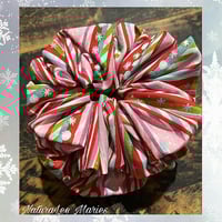 Image 3 of Christmas Snowflakes and Candy Cane XL Scrunchie