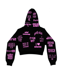 Image 1 of FEMME FATALE BABES CROPPED HOODIE