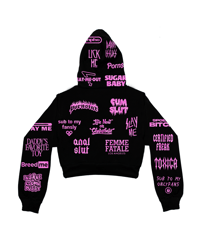 Image 2 of FEMME FATALE BABES CROPPED HOODIE