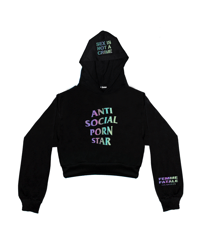 Image 2 of ANTI       SOCIAL       STAR       CROPPED       HOODIE       