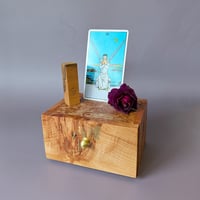 Image 1 of Mini-Altar Kit - Maple Burl with Brass Knob and Cold Cast Brass Inlay