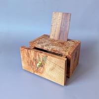 Image 4 of Mini-Altar Kit - Maple Burl with Brass Knob and Cold Cast Brass Inlay