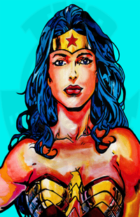 Image 3 of WONDER WOMAN 11" x 17" PRINT • ORIGINAL PAINTING By: SAVO888