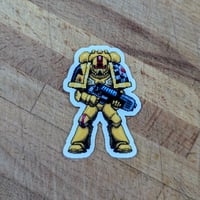 Image 2 of Lemon Flavor Pixel Marine - 2.5 inch GLossy Vinyl Sticker