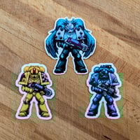 Image 1 of Alignment Ink's Pixel Marines - 3 Glossy Vinyl Stickers