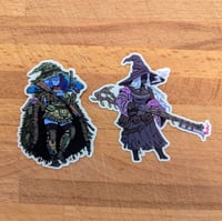 Image 1 of Elden Gun Witches - 2 Transparent Vinyl Stickers