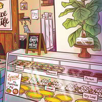 Image 3 of Slice of Life, Cat Bakery, Pie Shop - Fine Art Print