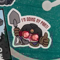 Image 1 of Happy Chibi Trench Fighter - 2.5 Inch Glossy Vinyl Sticker