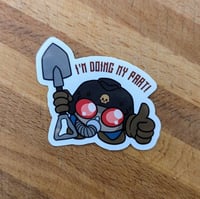 Image 2 of Happy Chibi Trench Fighter - 2.5 Inch Glossy Vinyl Sticker