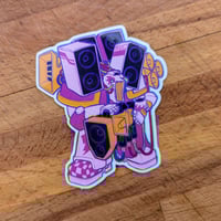 Image 1 of Sonic Blaster Pink Marine - 3 inch Transparent Vinyl Sticker