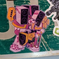 Image 2 of Sonic Blaster Pink Marine - 3 inch Transparent Vinyl Sticker