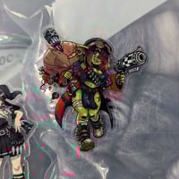 Image 2 of Red Gobbo Girl - 2.7 inch Transparent Vinyl Sticker