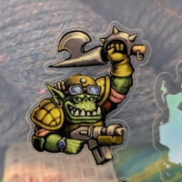 Image 1 of Old-Hammer Space Orc Marauder - 2 inch Transparent Vinyl Sticker