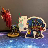 Image 2 of Blue Old-Hammer Imperial Marine - 3 inch Transparent Vinyl Sticker
