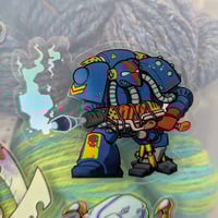 Image 1 of Blue Old-Hammer Imperial Marine - 3 inch Transparent Vinyl Sticker