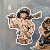 Image 2 of Qsy's Pinups "Freedom Fighter" - 2.7 inch Glossy Vinyl Sticker