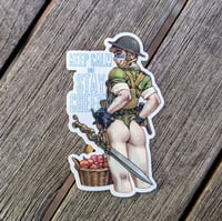Image 1 of Qsy's Pinups "Keep Calm and Stay Cheeky" - 3 inch Glossy Vinyl Sticker