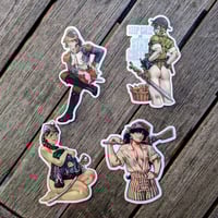 Image 1 of Qsy's Pinup Stickers - 4 Glossy Vinyl Stickers