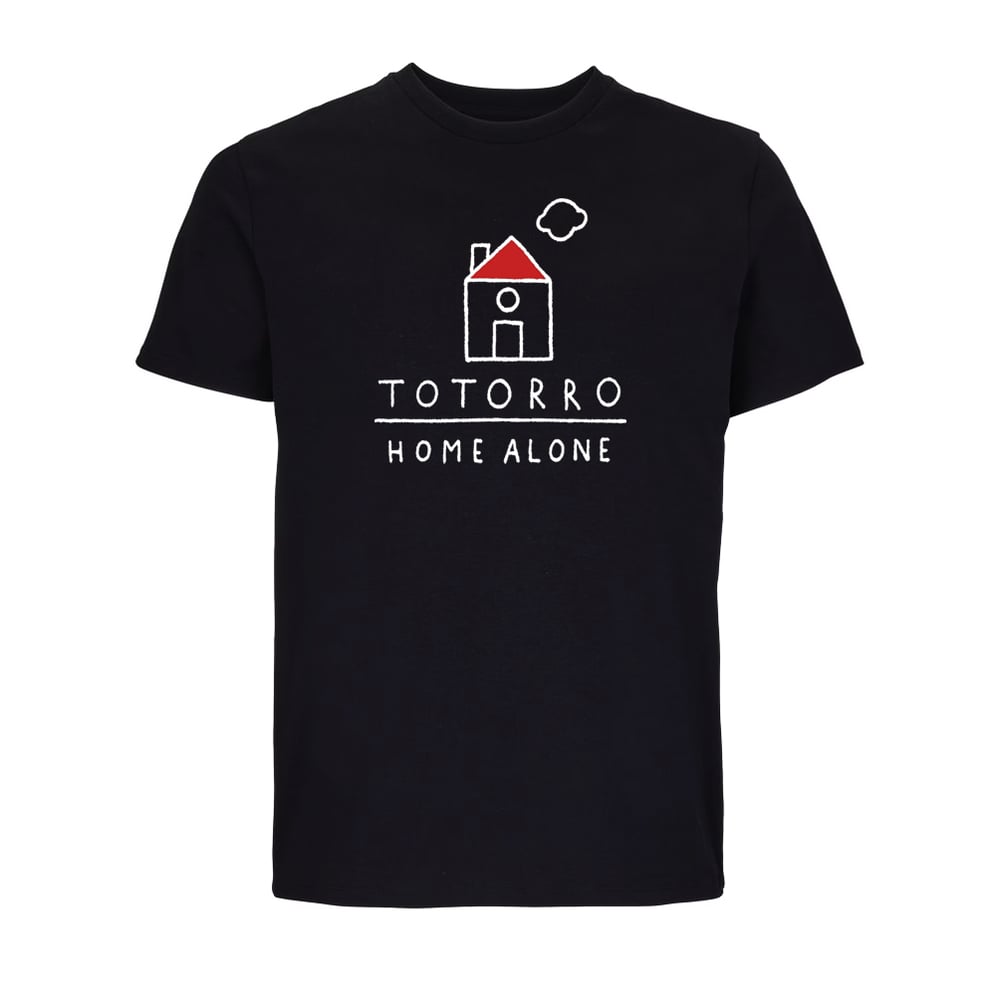 Image of Totorro "Home Alone" black t-shirt
