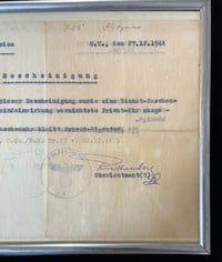 Image 10 of WW2 (Nazi Germany) Wehrmacht Issued Pocket Watch w/Framed Document Certification