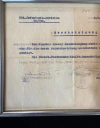 Image 11 of WW2 (Nazi Germany) Wehrmacht Issued Pocket Watch w/Framed Document Certification
