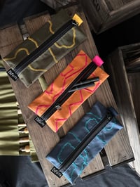 Image 2 of Flat Zip Pouch - Stitched Design