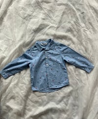 Image 1 of H&M Holiday Print Dress Shirt