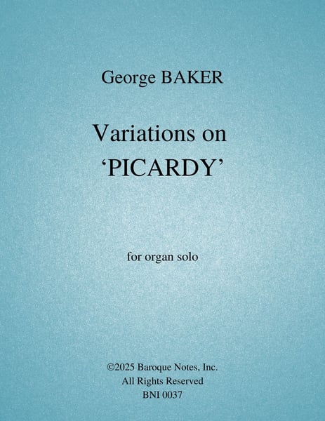 Image of Variations on 'PICARDY'; PDF Score