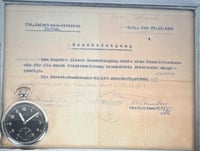 Image 2 of WW2 (Nazi Germany) Wehrmacht Issued Pocket Watch w/Framed Document Certification