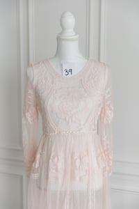 Image 2 of Item 39: J&J Sheer Blush Lace Dress MEDIUM