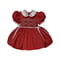 Image of Heirloom Smocked Holiday Bow Dress - Red