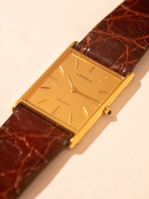 80 seiko lassale gold tank