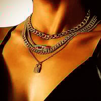 Image 1 of 4 piece Lock and Pin Necklace Set