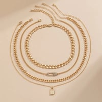 Image 2 of 4 piece Lock and Pin Necklace Set
