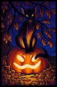 Image 2 of Halloween Cat Print