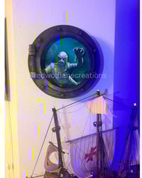 Image 2 of Large Light-Up Creature from the Black Lagoon Porthole (13.5")