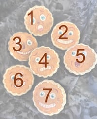 Image 2 of Whimsical Spun Cotton Pumpkin Pie Lapel Pins