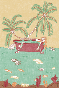 Baño en el Caribe – Print A5