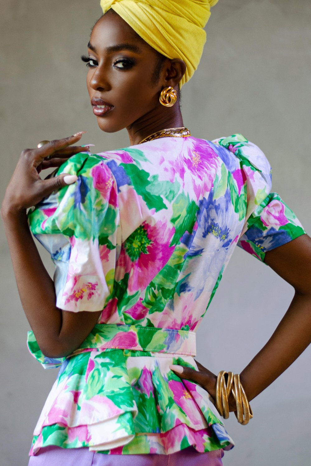 Image of Vintage Anabella Floral Peplum Blazer
