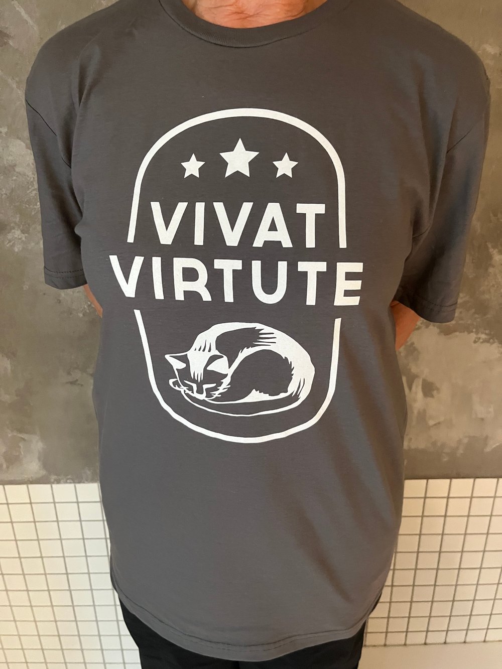 VIVAT VIRTUTE grey t-shirt